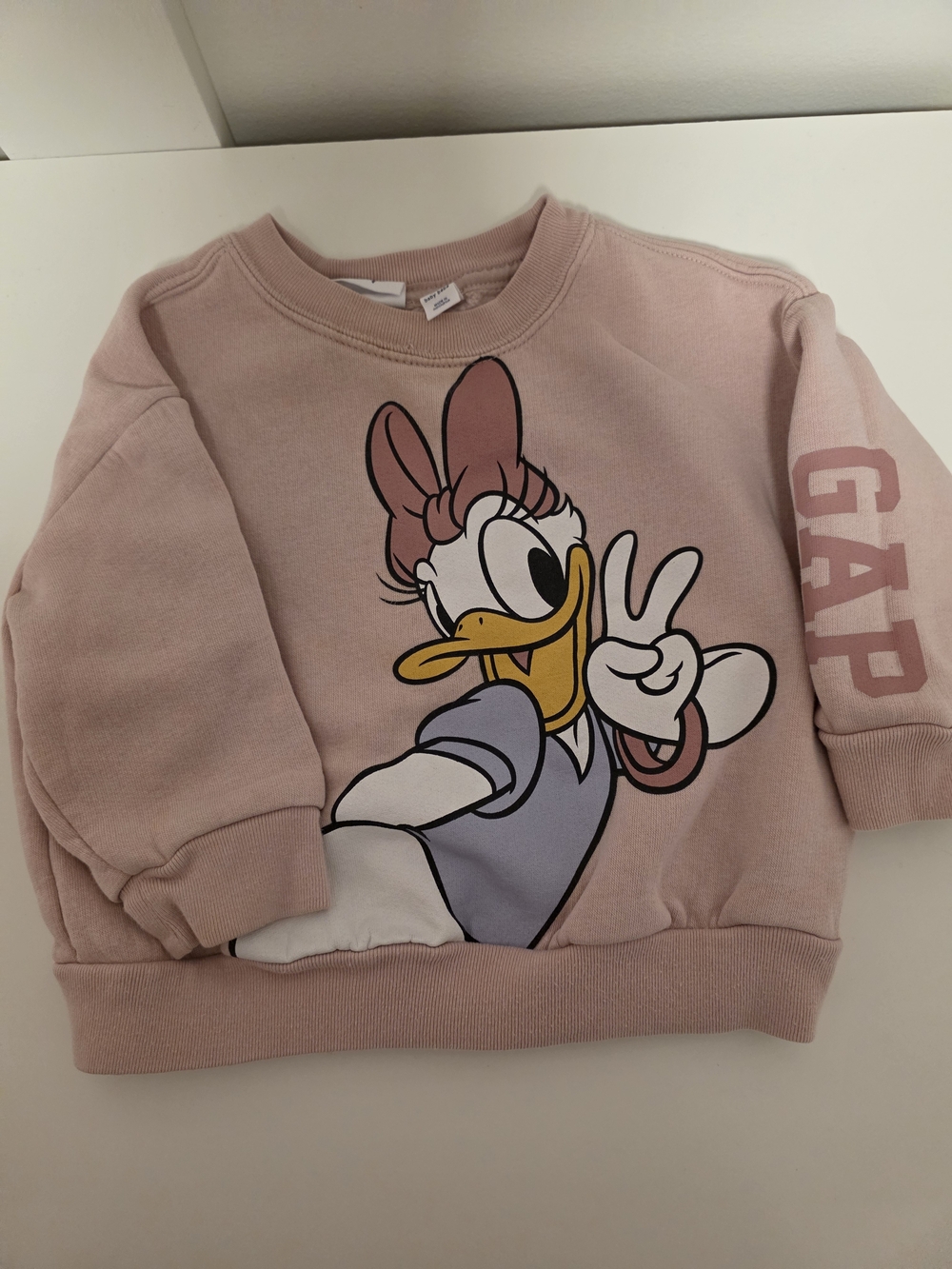 GAP Pink Daisy Duck Pullover Sweatshirt